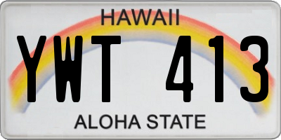 HI license plate YWT413