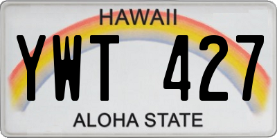 HI license plate YWT427