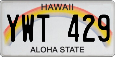 HI license plate YWT429