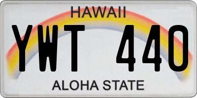 HI license plate YWT440