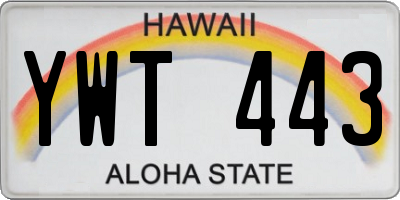 HI license plate YWT443