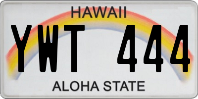 HI license plate YWT444
