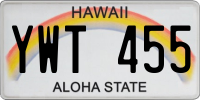 HI license plate YWT455