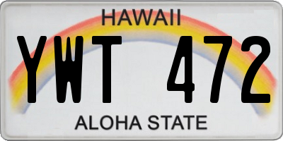 HI license plate YWT472