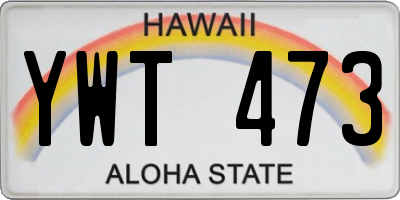 HI license plate YWT473