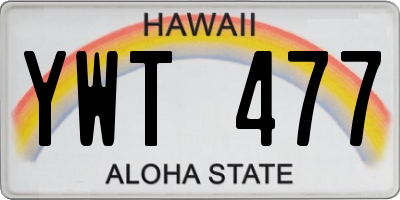 HI license plate YWT477