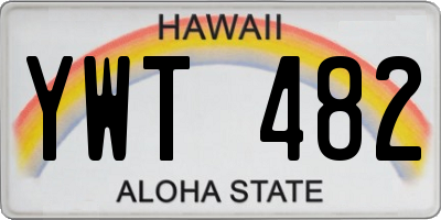 HI license plate YWT482