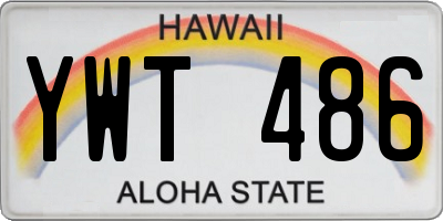 HI license plate YWT486