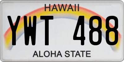 HI license plate YWT488