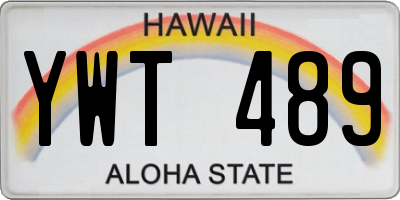 HI license plate YWT489