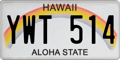 HI license plate YWT514