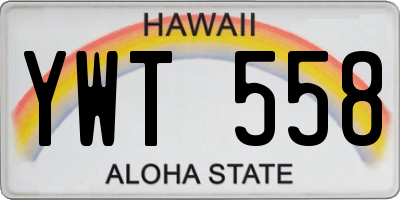 HI license plate YWT558