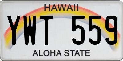 HI license plate YWT559