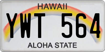 HI license plate YWT564