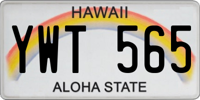 HI license plate YWT565