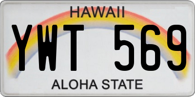 HI license plate YWT569