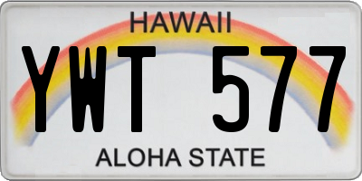 HI license plate YWT577