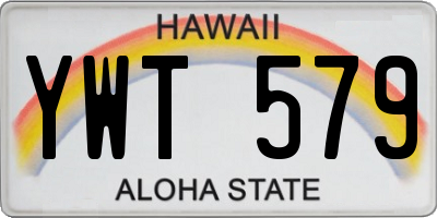 HI license plate YWT579