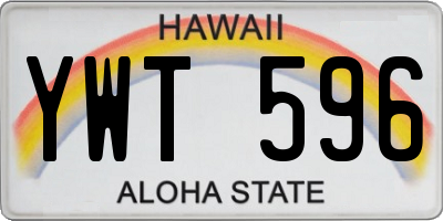 HI license plate YWT596