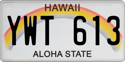 HI license plate YWT613