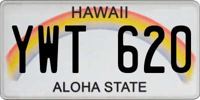 HI license plate YWT620