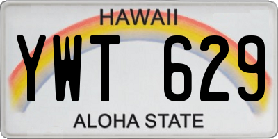 HI license plate YWT629