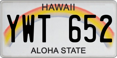 HI license plate YWT652