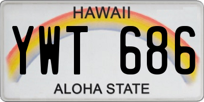 HI license plate YWT686
