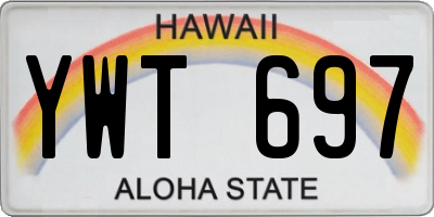 HI license plate YWT697