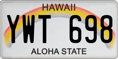 HI license plate YWT698