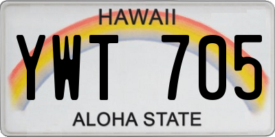 HI license plate YWT705
