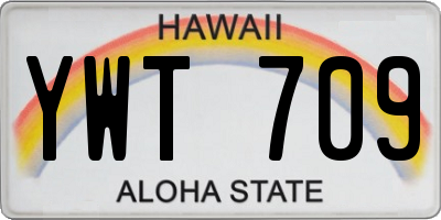 HI license plate YWT709