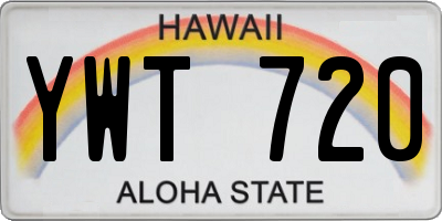 HI license plate YWT720