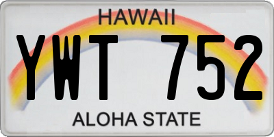 HI license plate YWT752