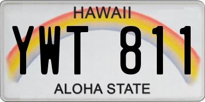 HI license plate YWT811