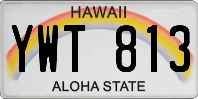 HI license plate YWT813