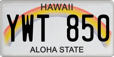HI license plate YWT850