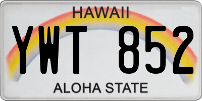 HI license plate YWT852