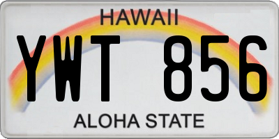 HI license plate YWT856