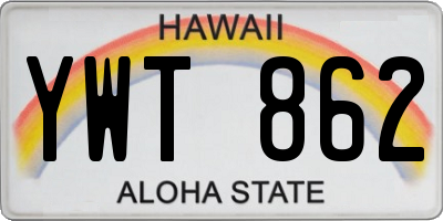 HI license plate YWT862