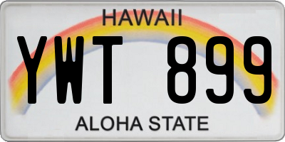 HI license plate YWT899