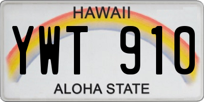 HI license plate YWT910