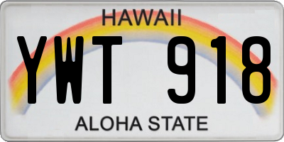 HI license plate YWT918