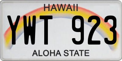 HI license plate YWT923