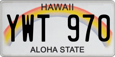HI license plate YWT970