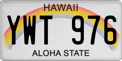 HI license plate YWT976