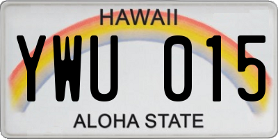 HI license plate YWU015