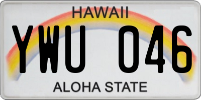 HI license plate YWU046