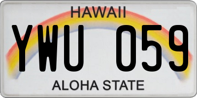 HI license plate YWU059