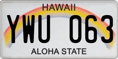 HI license plate YWU063